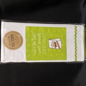 Brownlow Gifts "Why do they want dinner every night?" 100% Cotton Towel